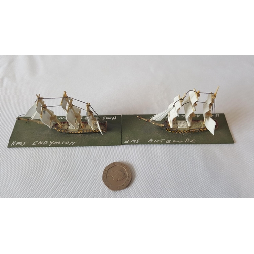 26 - 2 Devco 1:1200 scale metal Napoleonic ships painted