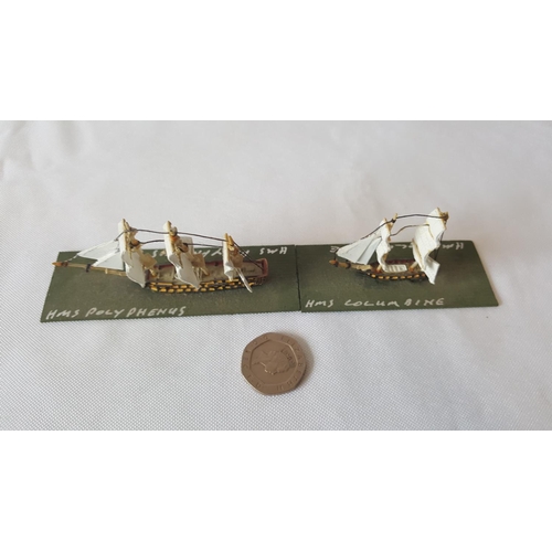 27 - 2 Devco 1:1200 scale metal Napoleonic ships painted