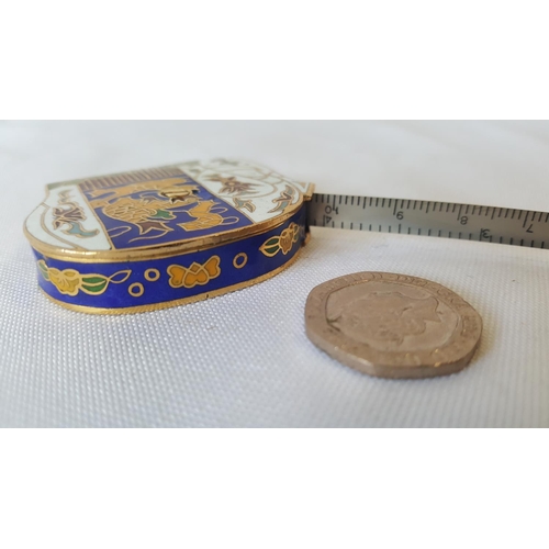 90 - Cloisonne tape measure with metal tape