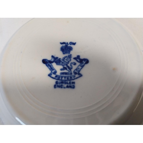 107 - antique Newport Pottery willow pattern butler dish