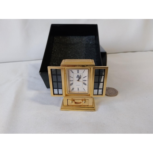 118 - miniature brass clock