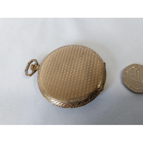 28 - gold plated art deco pocket watch