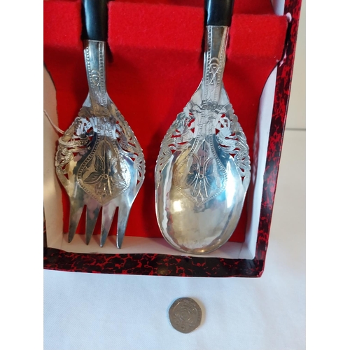 56 - white metal serving set