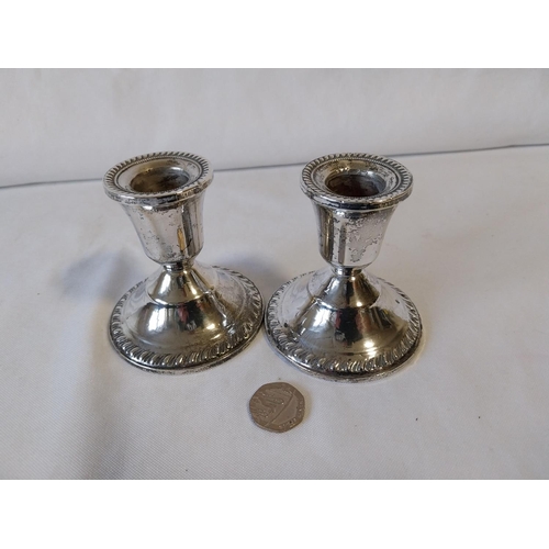 1 - pair of sterling silver candle sticks