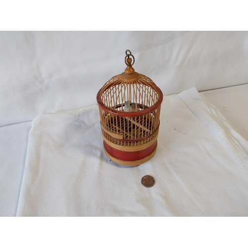 145 - vintage Japanese musical bird in cage