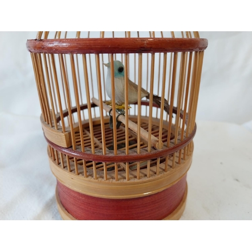 145 - vintage Japanese musical bird in cage