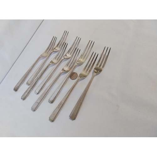 181 - set of 8 HM silver forks Cooper Brothers & Sons c1971 372grams