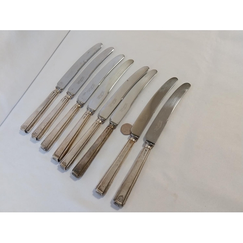 182 - set of 8 HM silver handled knives by Cooper Brothers & Sons c1970