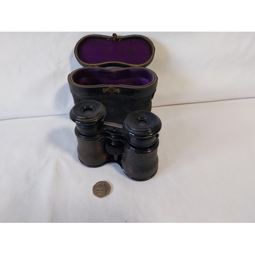 183 - pair of vintage binoculars cased