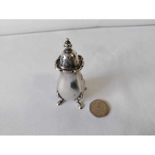 196 - HM silver pepper pot c1968