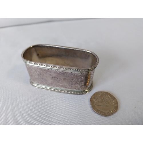 200 - heavy HM silver napkin ring c1883