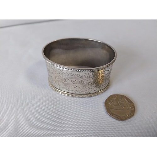 211 - heavy HM silver napkin ring c1895