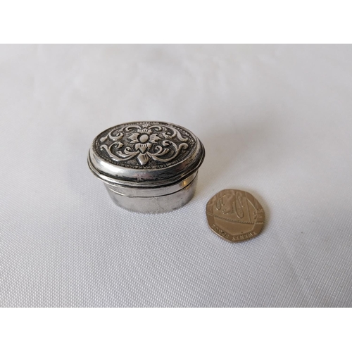 236 - silver oval pill pot