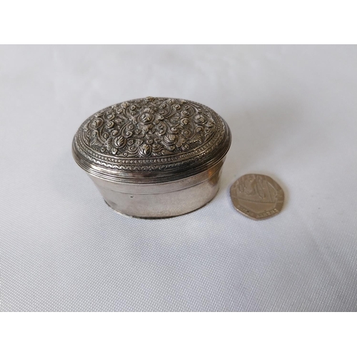 237 - silver oval pill pot