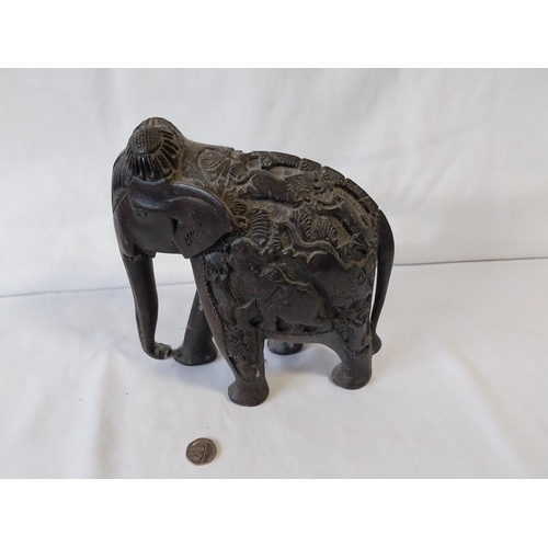 298 - old carved Indian elephant