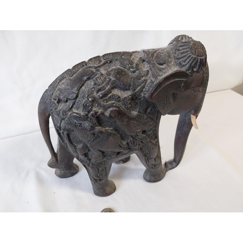 298 - old carved Indian elephant