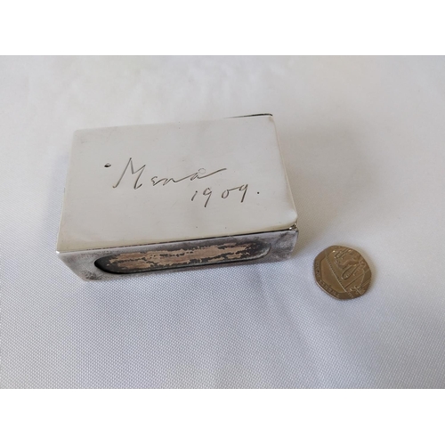 62 - HM silver large matchbox holder c1909