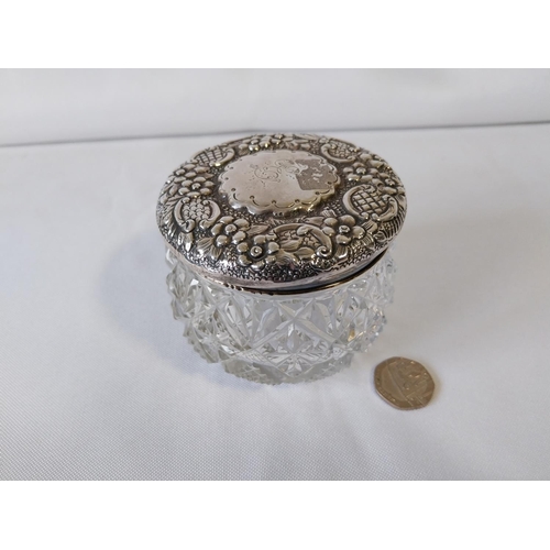 63 - HM silver lidded pot c1901