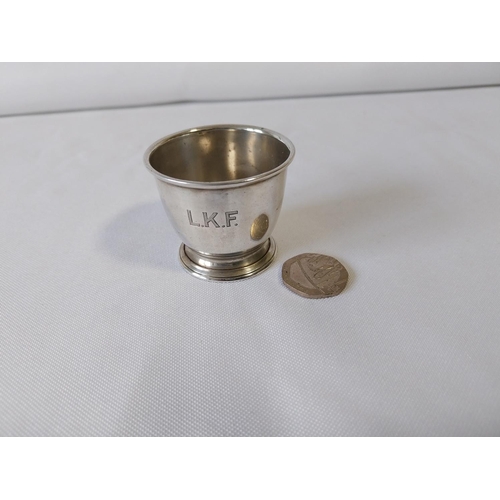 64 - HM silver egg cup c1922