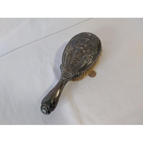 91 - HM silver hair brush Chester c1905