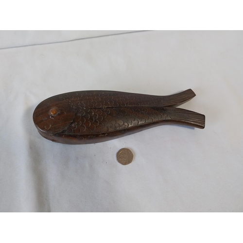 94 - antique wooden fish nutcracker