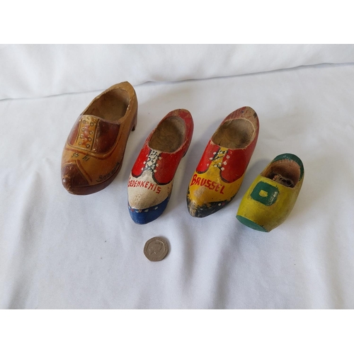 98 - 4 vintage miniature clogs