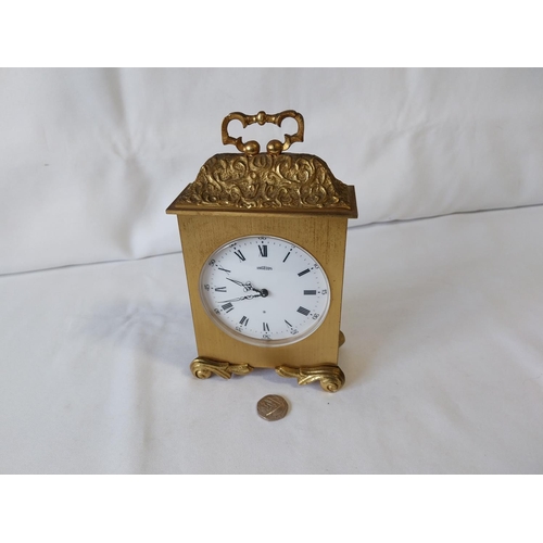 10 - vintage Swiss Angelus brass clock full working order