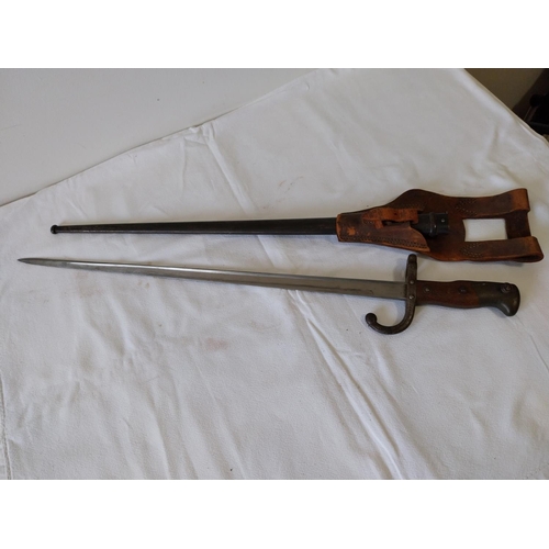 13 - French Gras bayonet c1879 with scabbard & frog