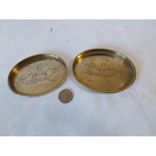 179 - 2 Chinese brass dishes