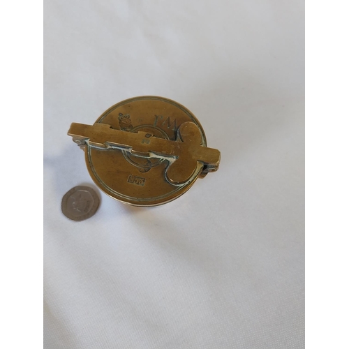 189 - 19th century brass weight case only 1 weight