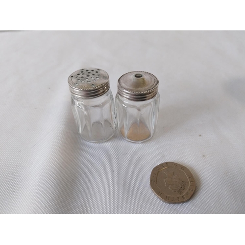 210 - sterling silver miniature salt & pepper