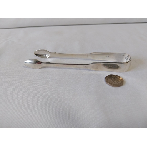 45 - HM silver sugar tongs c1830