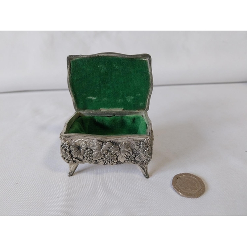 78 - antique white metal trinket box