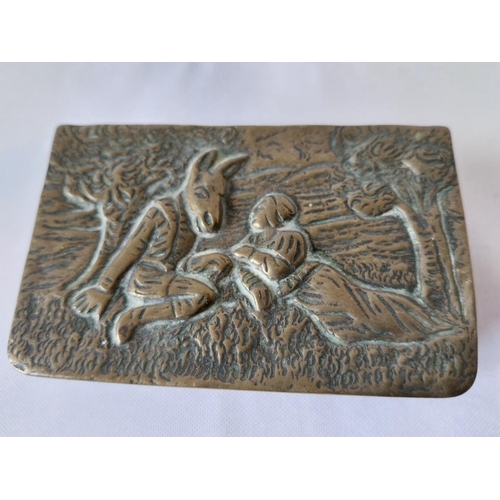 80 - antique brass Shakespeare scene box