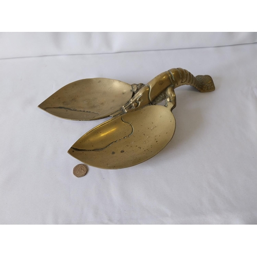 187 - large vintage brass lobster spoon rest