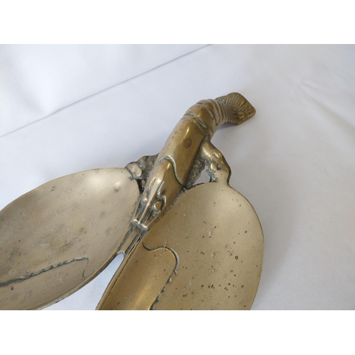 187 - large vintage brass lobster spoon rest