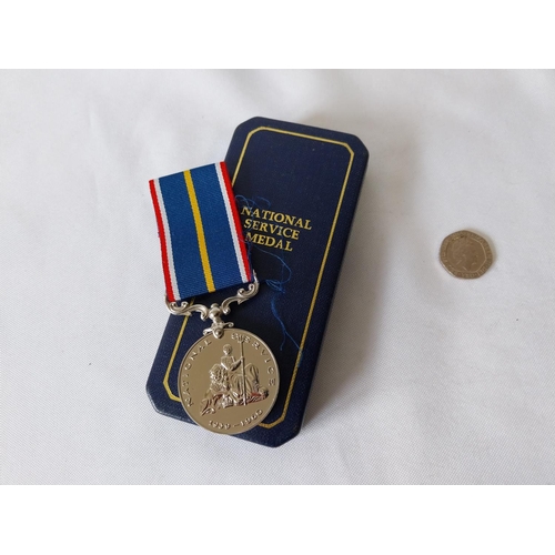 191 - National Service Medal in case