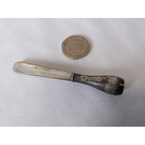 281 - HM silver & mother of pearl cigarette holder c1901