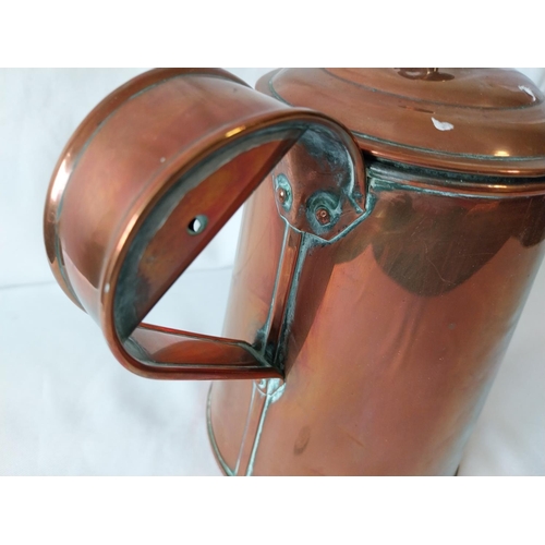 47 - Victorian riveted copper jug with lid