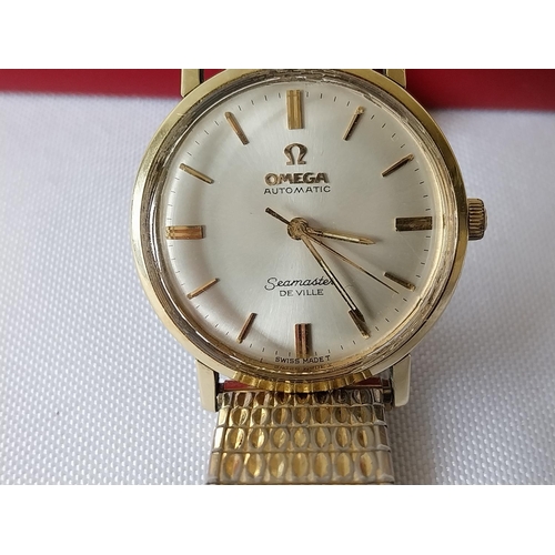 57 - c1968 Gents gold plated Omega Automatic Seamaster De Ville watch guarantee & case working order