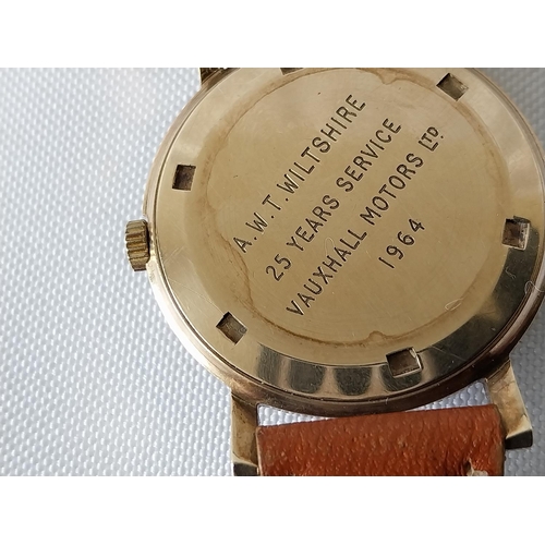 58 - Hallmarked 9ct gold Garrard watch c1963 Dennison case working order