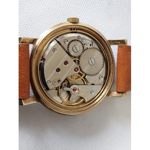 58 - Hallmarked 9ct gold Garrard watch c1963 Dennison case working order