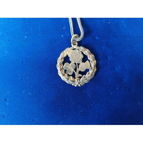 109 - HM silver gilt pendent c1898 on 925 silver chain