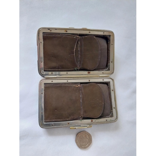 145 - HM silver cornered leather wallet c1896