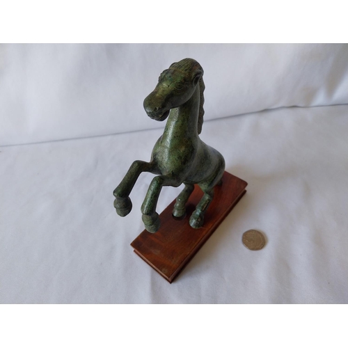 149 - mid 20th century Chinese bronze rearing horse sculpture