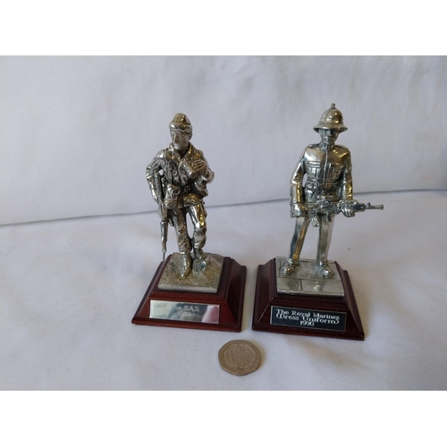 176 - 2 English Miniatures pewter soldiers SAS & Royal Marines