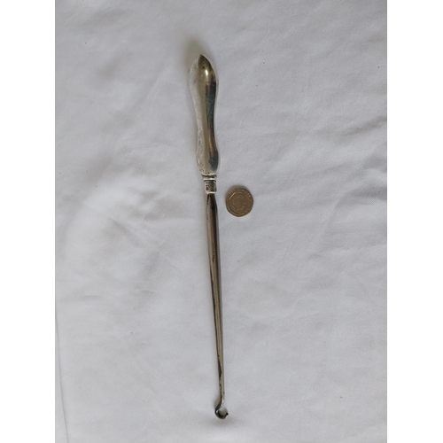 181 - HM silver handled button hook c1909