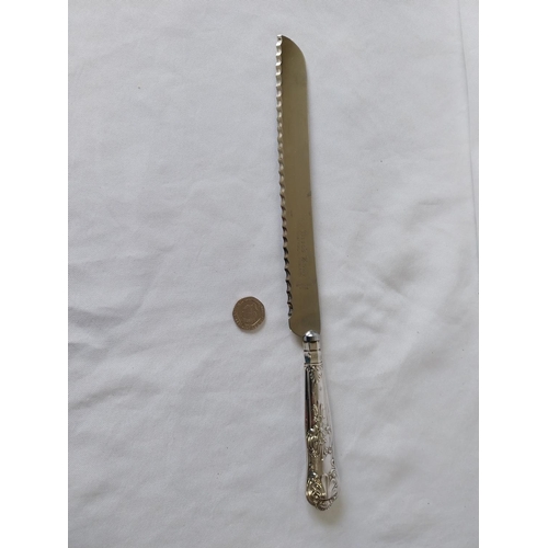 203 - HM silver handled bread knife