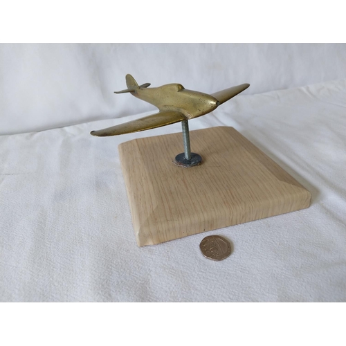 209 - brass model of plane on stand