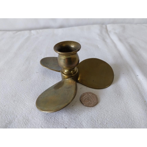 210 - brass propeller candle holder